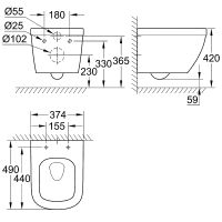 Товар: Унитаз Grohe Euro Ceramic подвесной без сиденья арт-39206000 - фото 7 Унитаз Grohe Euro Ceramic подвесной без сиденья арт-39206000 — фото 7, Подвесные унитазы