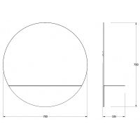 Зеркало Evoform Shadow d70 с металлической полочкой - Черный цвет арт-BY 0562 — фото 6, Зеркала в ванную комнату