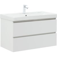 Тумба с раковиной Aquanet Вега 90 подвесная Белый глянец арт-327998 — фото 1, Тумбы с раковиной