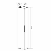 Шкаф пенал 1MarKa Lina 30П подвесной Mirror арт-У92898 — фото 6, Пеналы для ванной комнаты