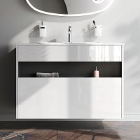 Тумба под раковину AM.PM Func 100 подвесная Белая глянцевая арт-M8FFUX1001WG — фото 6, Тумбы под раковину