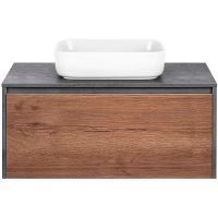 Тумба под раковину Vincea Mesa 100 подвесная T.Oak Beton арт-VMC-2MS100TB — фото 1, Тумбы под раковину