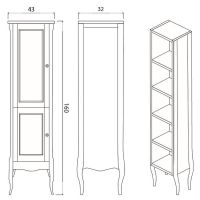 Товар: Шкаф пенал Creto Viva 43 L Blue арт-13-TPB - фото 5 Шкаф пенал Creto Viva 43 L Blue арт-13-TPB — фото 5, Пеналы для ванной комнаты