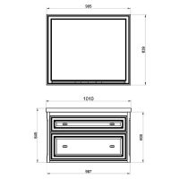 Комплект мебели для ванной ASB-Woodline Кастелло 100 Бежевый арт-12045+12060+22322 — фото 9, Комплекты мебели для ванной