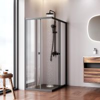 Душевой уголок AM.PM Sunny 120х80 профиль Черный матовый стекло прозрачное арт-W87G-403-12080-BT — фото 5, Прямоугольные душевые уголки