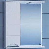 Зеркало со шкафом СанТа Родос 60 L с подсветкой Белое арт-106015 — фото 2, Зеркальные шкафы в ванную