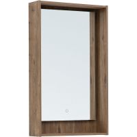 Зеркало Aquanet Милан 50 с подсветкой Дуб рустикальный с сенсорным выключателем арт-336397 — фото 1, Зеркала в ванную комнату