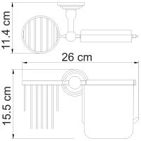 Держатель туалетной бумаги и освежителя воздуха WasserKRAFT Ammer с крышкой Хром матовый арт-K-7059 — фото 3, Держатели туалетной бумаги