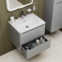 Тумба с раковиной Iddis Edifice 60 подвесная Светло-серая арт-EDI60L0i95K — фото 7, Тумбы с раковиной