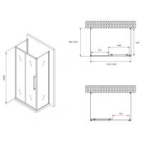 Душевой уголок Abber Schwarzer Diamant 160x100 профиль Черный стекло матовое арт-AG30160BMH-S100BM-S100BM — фото 5, Прямоугольные душевые уголки