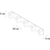 Вешалка для полотенец Fixsen Trend Graphite Черный графит арт-FX-98005-5 — фото 3, Крючки для полотенец