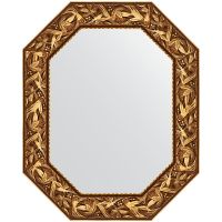 Зеркало Evoform Polygon 78х63 в багетной раме - Византия золото 99 мм арт-BY 7222 — фото 1, Зеркала в ванную комнату