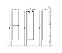 Шкаф пенал BelBagno Ancona-N 35 подвесной Rovere Bianco арт-ANCONA-N-1700-2A-SC-WO-L — фото 2, Пеналы для ванной комнаты
