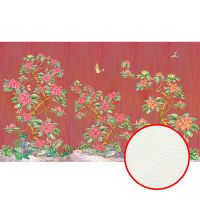 Фреска Ortograf Flora 31114 Фактура флок FLK Флизелин (4,5*2,7) Красный/Розовый/Зеленый, Деревья/Цветы/Птицы арт-31114 (флок FLK) — фото 1, Фрески