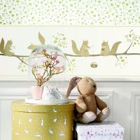 Бордюр детский Casadeco Rose Nino Винил на флизелине (0,23*5) Зеленый, Животные/Деревья арт-85627119 — фото 2, Обои для стен