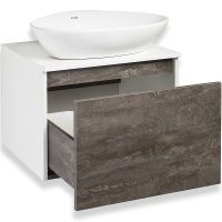 Тумба под раковину Runo Бари 60 подвесная Железный камень Белая арт-00-00001378 — фото 12, Тумбы под раковину