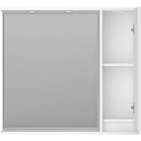 Зеркало со шкафом Brevita Balaton 90 R с подсветкой Белое матовое арт-BAL-04090-01-П — фото 3, Зеркальные шкафы в ванную