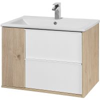 Тумба под раковину Aquaton Бостон 75 подвесная Дуб эврика Белый арт-1A252601BN010 — фото 1, Тумбы под раковину