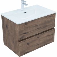 Тумба под раковину Aquanet Алвита New 70 подвесная Дуб веллингтон табак арт-334185 — фото 2, Тумбы под раковину