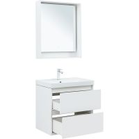 Тумба под раковину Aquanet Милан 70 подвесная Белый глянец арт-336368 — фото 12, Тумбы под раковину