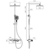Душевая система Vincea Вороненая сталь арт-VSFS-411GM — фото 3, Душевые стойки