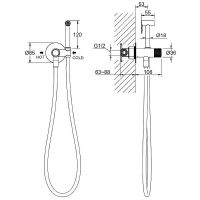 Гигиенический душ со смесителем Aquatek Бетта Черный матовый арт-AQ1023MB — фото 3, Гигиенические души