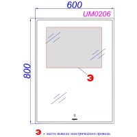 Зеркало Aqwella UM 60 с подсветкой с сенсорным выключателем арт-UM0206 — фото 3, Зеркала в ванную комнату