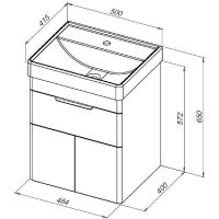 Тумба с раковиной Aquanet Ирис new 50 подвесная Белый глянец арт-312422 — фото 13, Тумбы с раковиной