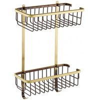 Товар: Полка корзина двойная ZorG BR Бронза арт-AZR U-3 BR - фото 1 Полка корзина двойная ZorG BR Бронза арт-AZR U-3 BR — фото 1, Полки для ванной и душа