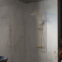 Душевая система Vincea Rondo Брашированное золото арт-VSFS-1R1BG — фото 2, Душевые стойки