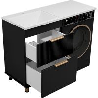 Тумба с раковиной Brevita Enfida 120 L Черная матовая арт-УТ000016087 — фото 4, Тумбы с раковиной