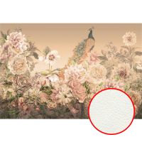 Фреска Ortograf Цветы 6720 Фактура флок FLK Флизелин (4*2,7) Бежевый/Розовый, Цветы/Птицы арт-6720 (флок FLK) — фото 1, Фрески