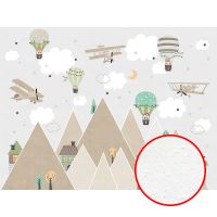 Фреска детская Ortograf Little Friends 34399 Фактура бархат FX Флизелин (4*3) Серый/Коричневый, Горы/Город/Самолеты арт-34399 (бархат FX) — фото 1, Фрески