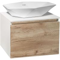 Товар: Тумба под раковину Runo Бари 60 подвесная Крафт дуб Белая арт-00-00001374 - фото 3 Тумба под раковину Runo Бари 60 подвесная Крафт дуб Белая арт-00-00001374 — фото 3, Тумбы под раковину