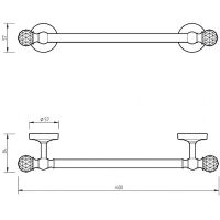 Полотенцедержатель Migliore Amerida Хром с кристаллами Swarovski арт-16587 — фото 2, Полотенцедержатели