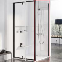 Душевая стенка Ravak Pivot PPS-100 профиль Черный стекло Transparent арт-90GA0300Z1 — фото 1, Боковые стенки