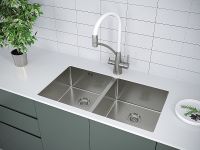 Кухонная мойка Paulmark Gerberg 78/2 Uni Вороненая сталь арт-PM237844-GM — фото 3, Кухонные мойки