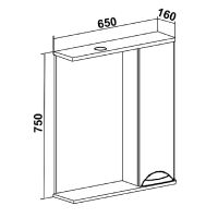 Зеркало со шкафом Runo Барселона 65 R с подсветкой Белое арт-00000001036 — фото 5, Зеркальные шкафы в ванную
