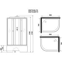 Душевая кабина Niagara Eco 90x70 R без гидромассажа арт-E90/70/40R/TN — фото 14, Душевые кабины