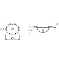 Раковина Jacob Delafon Caxton 49 Белая арт-E2210-0 — фото 2, Раковины встраиваемые снизу