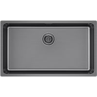 Кухонная мойка Paulmark Yuni 76 Uni Вороненная сталь арт-YU76-GM — фото 1, Кухонные мойки