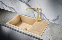 Кухонная мойка Milacio Navarra 78 Cuarzo Бежевая арт-MC.77054 — фото 2, Кухонные мойки