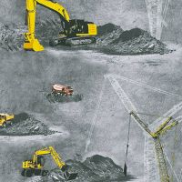 Обои детские AS Creation Little Stars Винил на флизелине (0,53*10,05) Серый/Желтый, Автомобиль арт-35870-2 — фото 1, Обои для стен