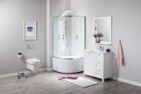 Душевой уголок Aquanet SE-900Q-Short 90x90 профиль Хром стекло с узором арт-211297 — фото 2, Душевые уголки четверть круга