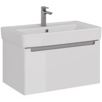 Тумба под раковину Lemark Buno Mini 80 подвесная Белый глянец арт-LM05BM80T — фото 1, Тумбы под раковину