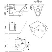Унитаз Nofer подвесной Нержавеющая сталь матовая без сиденья арт-13018.S — фото 6, Подвесные унитазы