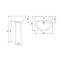 Раковина Santeri Виктория 55 Белая арт-1.3111.6.S00.11B.0 — фото 4, Раковины подвесные