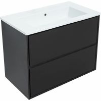 Тумба под раковину Aquanet Милан 85 подвесная Черный глянец арт-316703 — фото 4, Тумбы под раковину