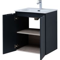 Тумба под раковину Aquanet Алвита New 60 подвесная Антрацит арт-277523 — фото 2, Тумбы под раковину