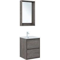 Тумба под раковину Aquanet Милан 50 подвесная Дуб рошелье арт-336371 — фото 10, Тумбы под раковину